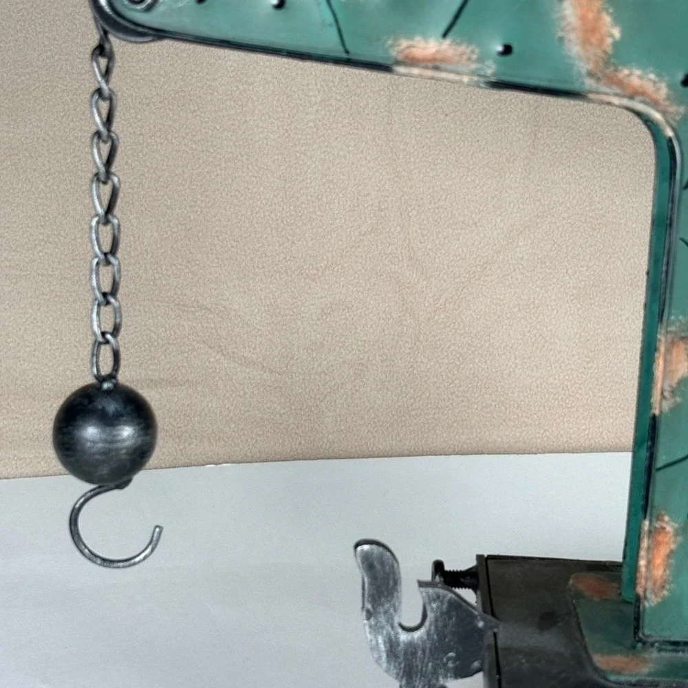 Vintage Style Metal Crane Railway Car Industrial Decorative Model Green Black